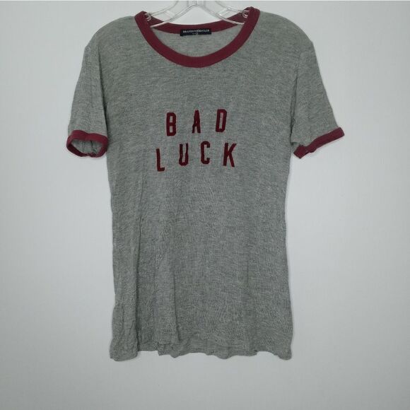 Brandy Melville gray bad luck tee in One size - Picture 1 of 6